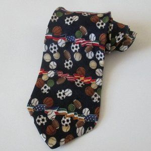 Unicef Men's Tie Blue Silk Pastimes Soccer Football Baseball Necktie